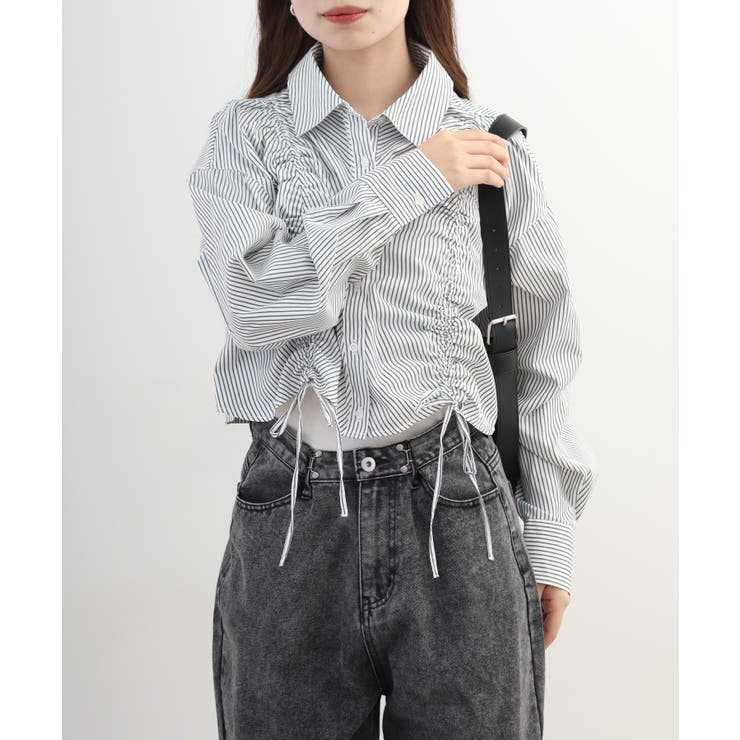 ショート丈 フロントシャーリング シャツ レディース | JungleJalopy | 詳細画像23 