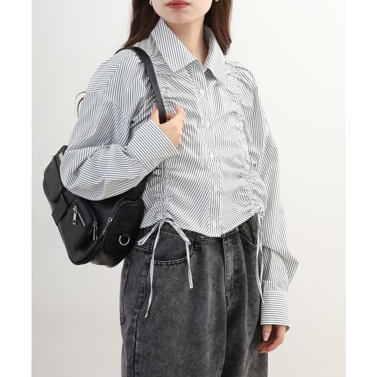 ショート丈 フロントシャーリング シャツ レディース | JungleJalopy | 詳細画像24 