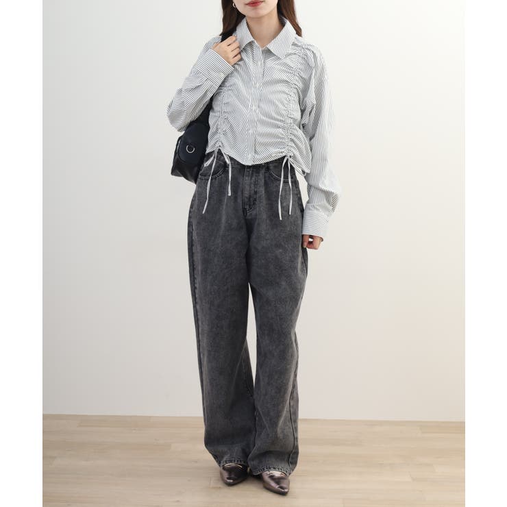 ショート丈 フロントシャーリング シャツ レディース | JungleJalopy | 詳細画像25 