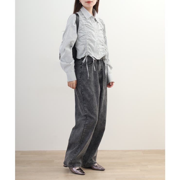 ショート丈 フロントシャーリング シャツ レディース | JungleJalopy | 詳細画像26 