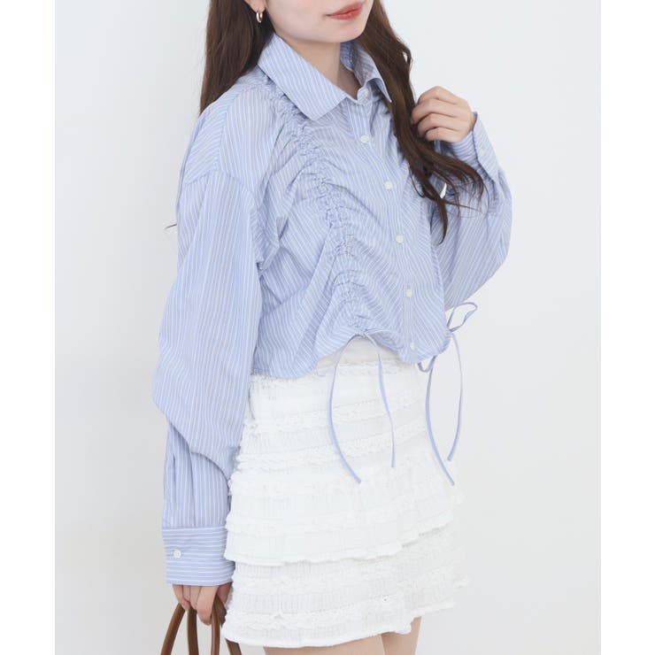 ショート丈 フロントシャーリング シャツ レディース | JungleJalopy | 詳細画像30 