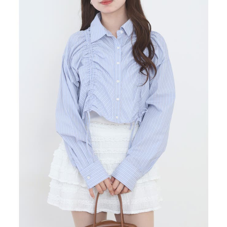 ショート丈 フロントシャーリング シャツ レディース | JungleJalopy | 詳細画像31 