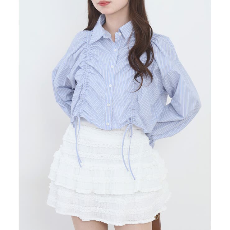 ショート丈 フロントシャーリング シャツ レディース | JungleJalopy | 詳細画像32 