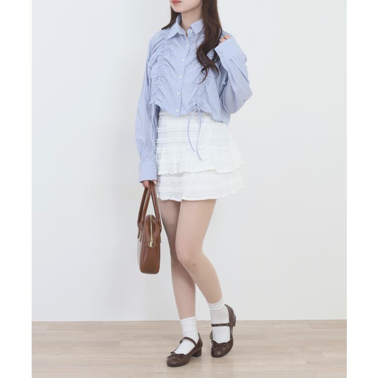 ショート丈 フロントシャーリング シャツ レディース | JungleJalopy | 詳細画像34 