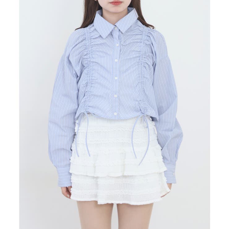 ショート丈 フロントシャーリング シャツ レディース | JungleJalopy | 詳細画像39 