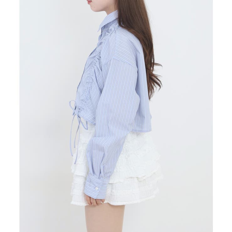 ショート丈 フロントシャーリング シャツ レディース | JungleJalopy | 詳細画像40 