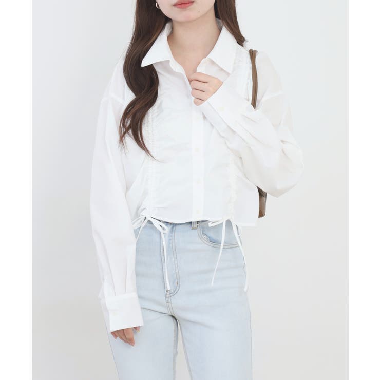 OFF WHITE | ショート丈 フロントシャーリング シャツ レディース | JungleJalopy