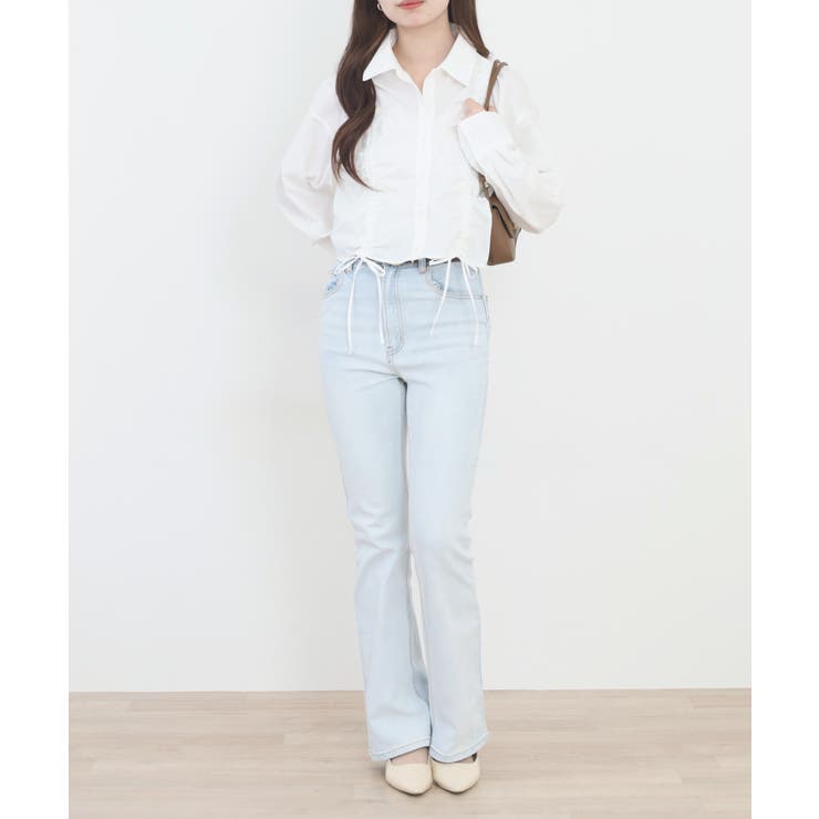 ショート丈 フロントシャーリング シャツ レディース | JungleJalopy | 詳細画像7 