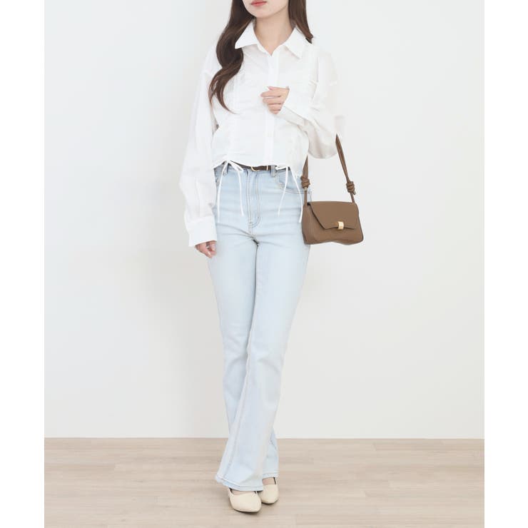 ショート丈 フロントシャーリング シャツ レディース | JungleJalopy | 詳細画像8 