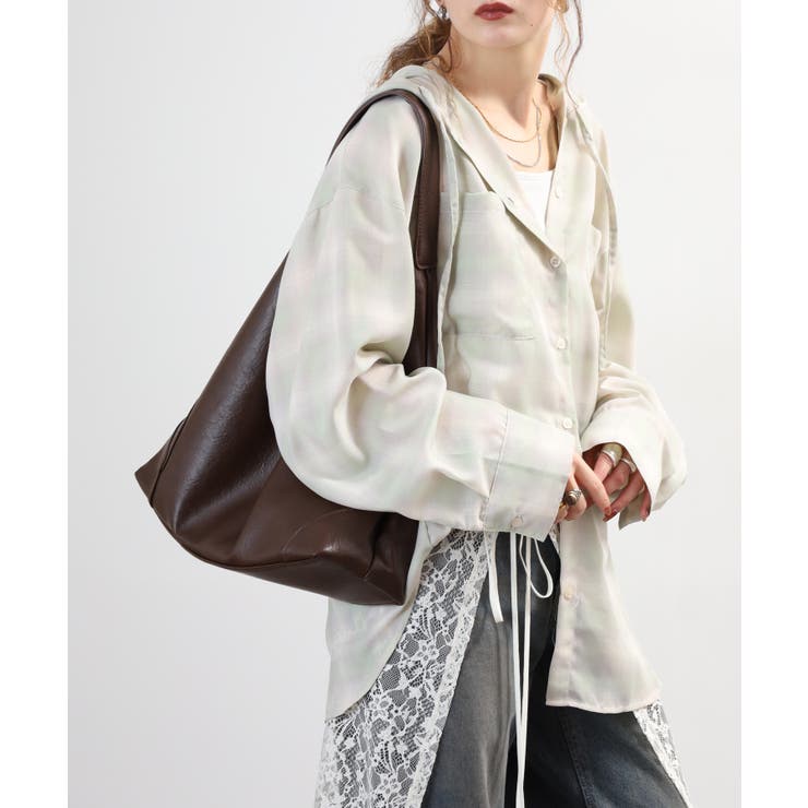 フードビッグチェックシャツ トップス チェック | JungleJalopy | 詳細画像12 