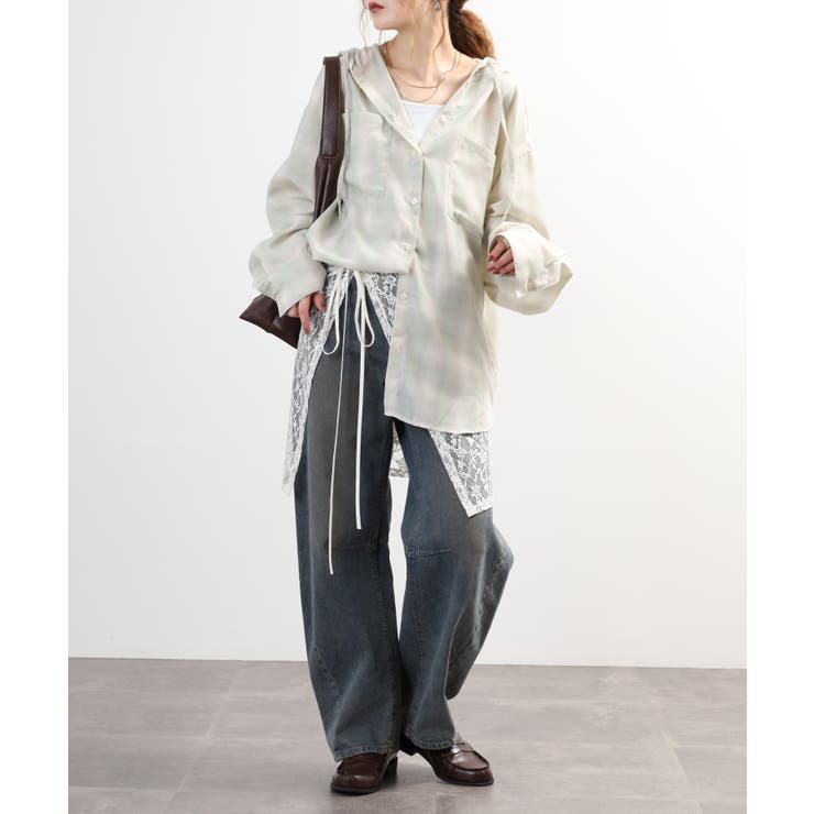 フードビッグチェックシャツ トップス チェック | JungleJalopy | 詳細画像13 