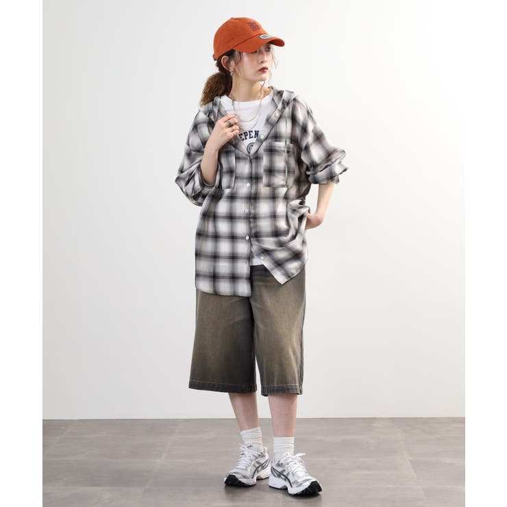 フードビッグチェックシャツ トップス チェック | JungleJalopy | 詳細画像19 