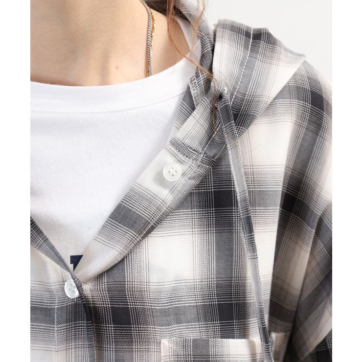 フードビッグチェックシャツ トップス チェック | JungleJalopy | 詳細画像21 