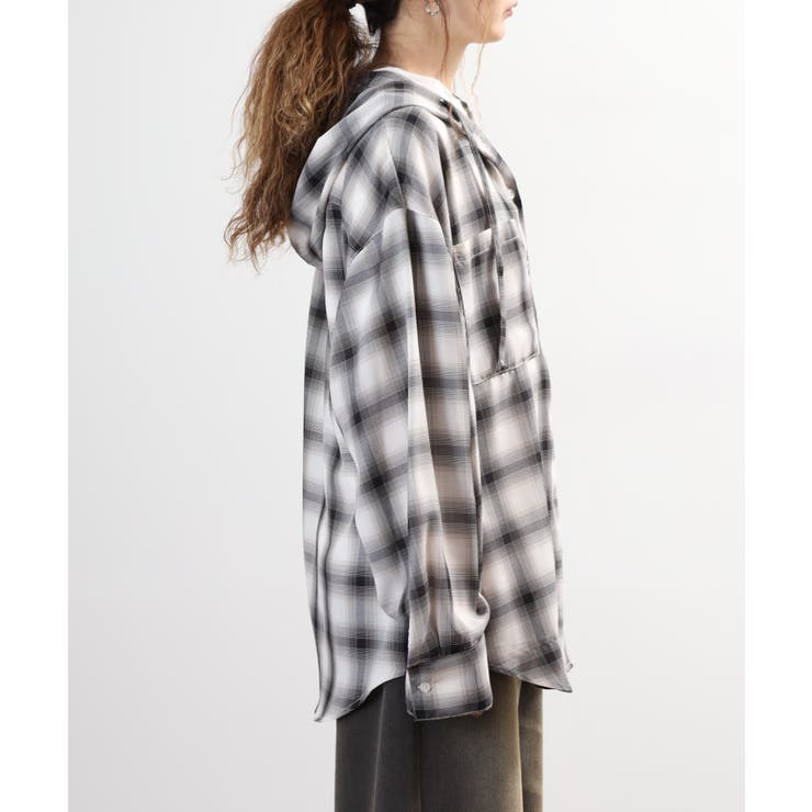 フードビッグチェックシャツ トップス チェック | JungleJalopy | 詳細画像27 