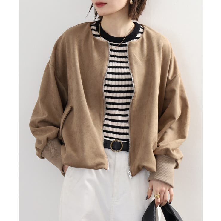 スエードポンチ裾バルーンリブブルゾン レディース | JungleJalopy | 詳細画像2 