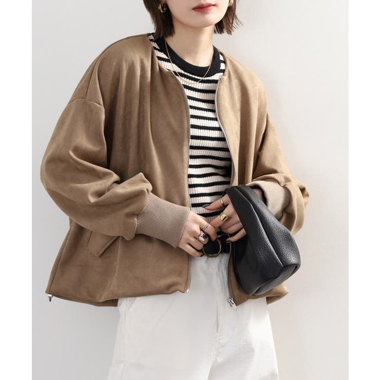 スエードポンチ裾バルーンリブブルゾン レディース | JungleJalopy | 詳細画像3 