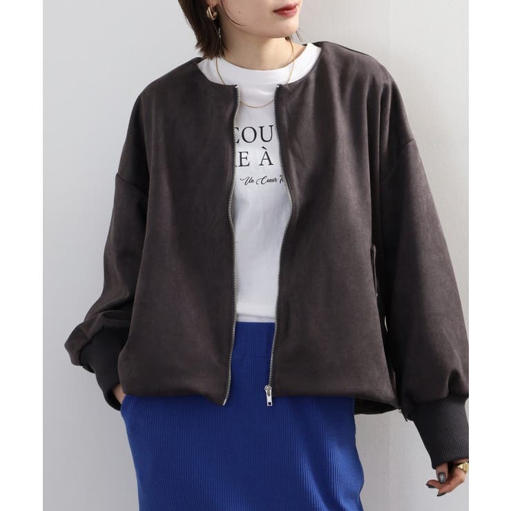 スエードポンチ裾バルーンリブブルゾン レディース | JungleJalopy | 詳細画像30 