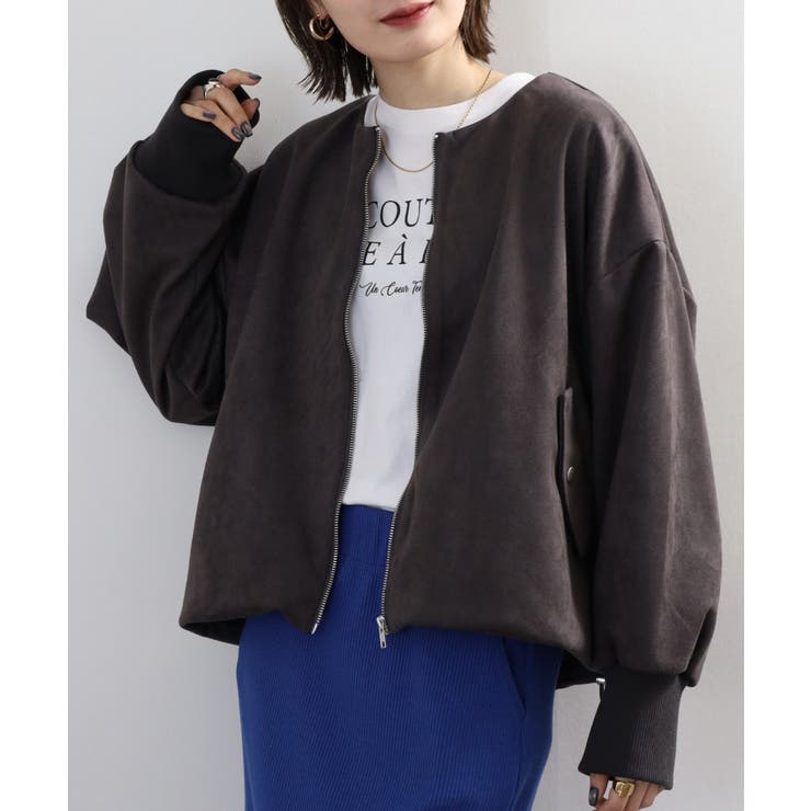 スエードポンチ裾バルーンリブブルゾン レディース | JungleJalopy | 詳細画像31 