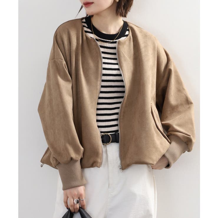 スエードポンチ裾バルーンリブブルゾン レディース | JungleJalopy | 詳細画像7 