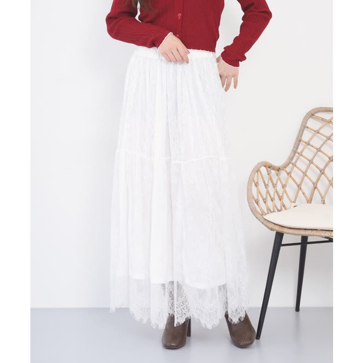 ひげレース切替ロング丈スカート レディース | JungleJalopy | 詳細画像12 