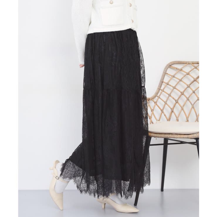 ひげレース切替ロング丈スカート レディース | JungleJalopy | 詳細画像3 