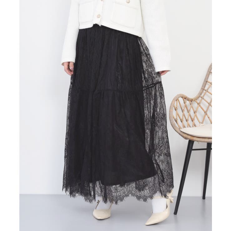 ひげレース切替ロング丈スカート レディース | JungleJalopy | 詳細画像6 