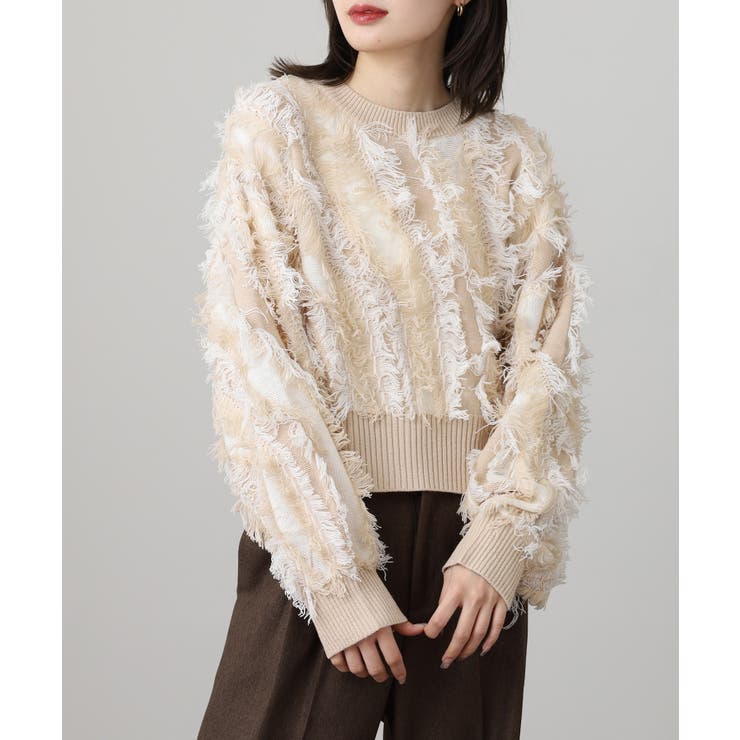 モヘアタッチ フリンジジャガード ニット | JungleJalopy | 詳細画像12 