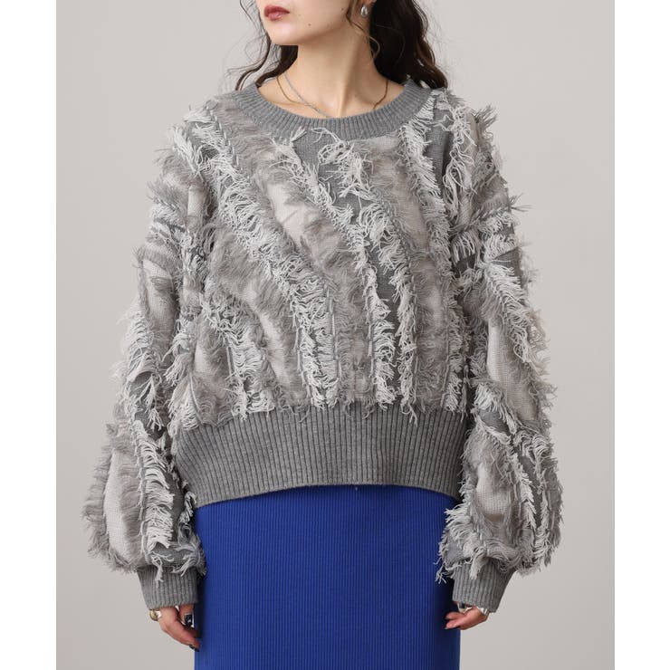 モヘアタッチ フリンジジャガード ニット | JungleJalopy | 詳細画像23 