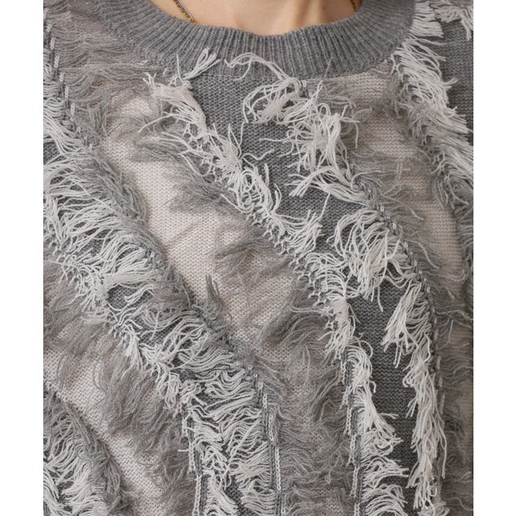 モヘアタッチ フリンジジャガード ニット | JungleJalopy | 詳細画像27 