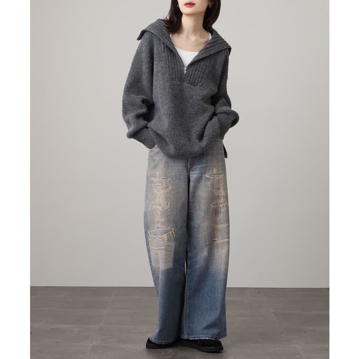 ビッグカラー風 ハーフZIP プルオーバー | JungleJalopy | 詳細画像9 