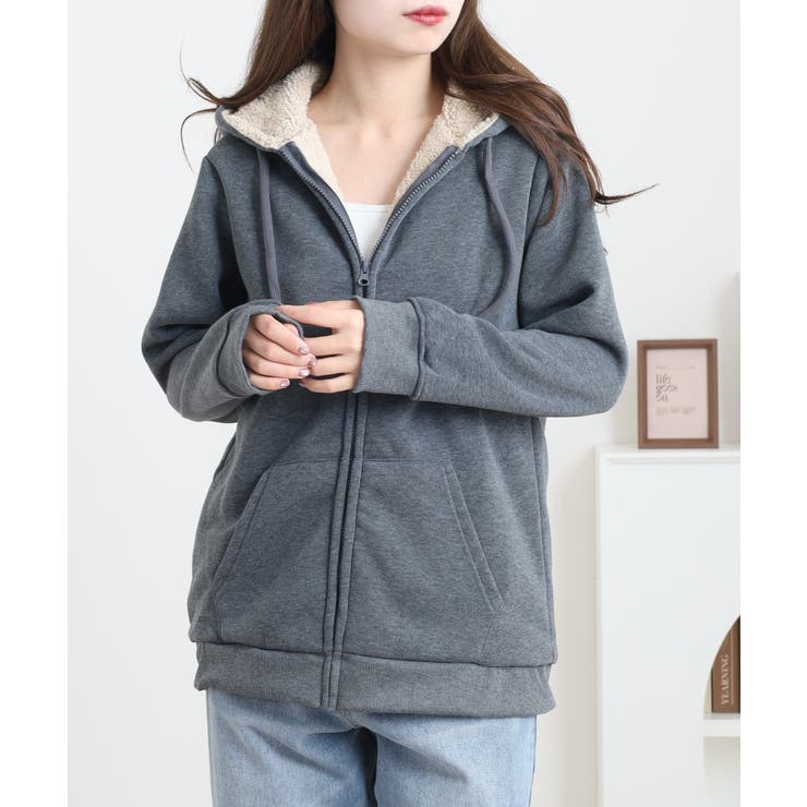 裏ボア ジップアップ パーカー | JungleJalopy | 詳細画像5 