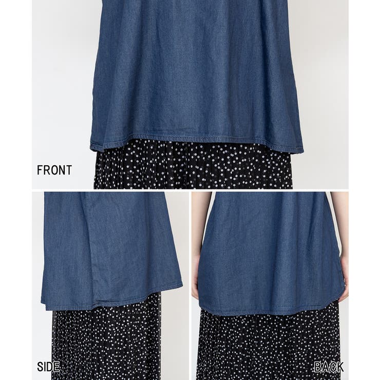 エアリーデニム 袖パフスリーブシャツ レディース 大きいサイズ | JungleJalopy | 詳細画像21 