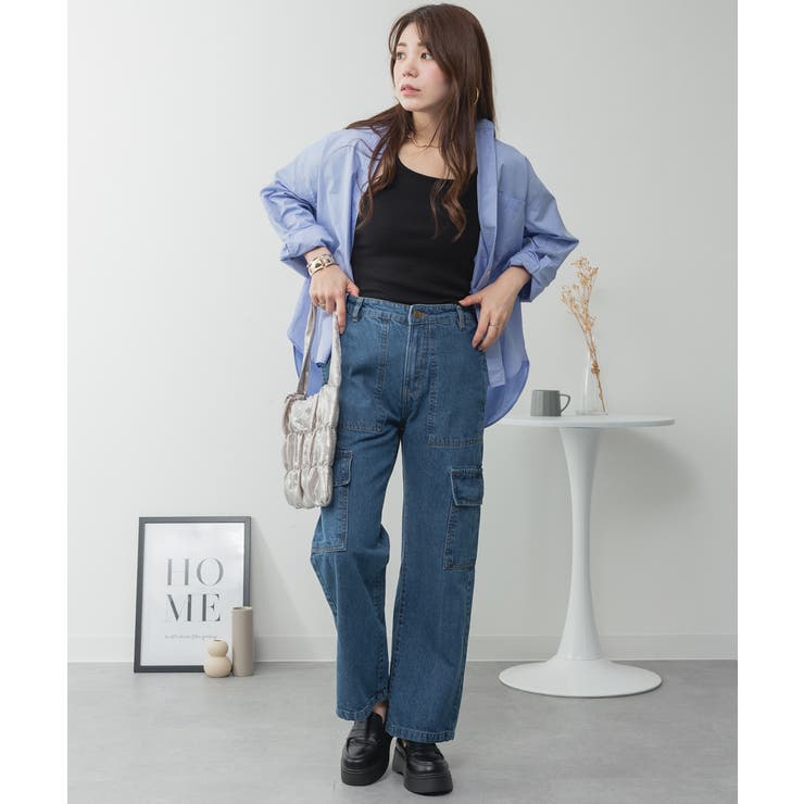 大きいサイズ レディース デニムカーゴパンツ | JungleJalopy | 詳細画像13 