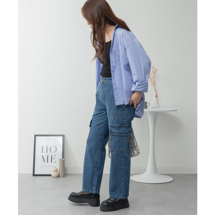 大きいサイズ レディース デニムカーゴパンツ | JungleJalopy | 詳細画像14 