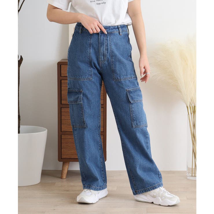 大きいサイズ レディース デニムカーゴパンツ | JungleJalopy | 詳細画像19 