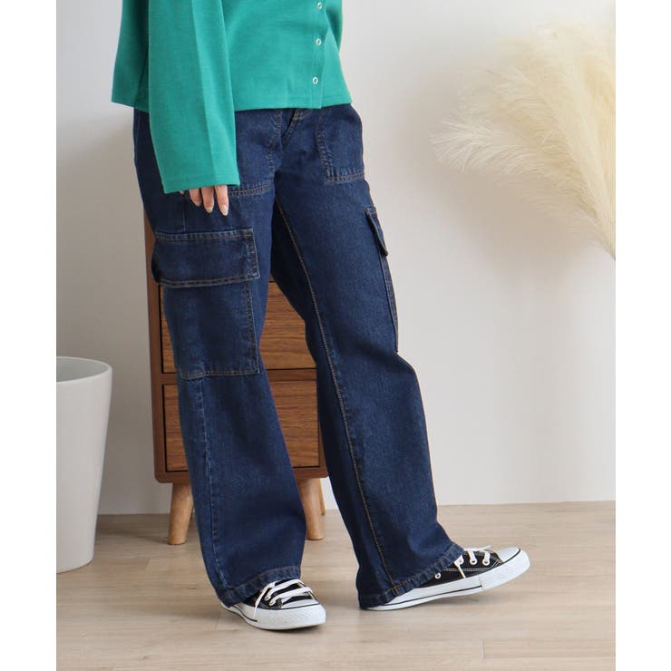 大きいサイズ レディース デニムカーゴパンツ | JungleJalopy | 詳細画像40 