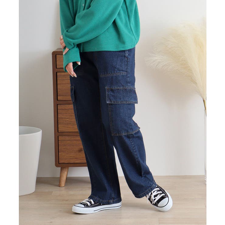 大きいサイズ レディース デニムカーゴパンツ | JungleJalopy | 詳細画像42 