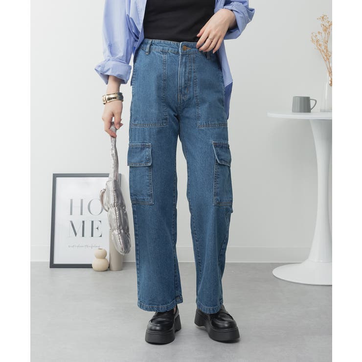 大きいサイズ レディース デニムカーゴパンツ | JungleJalopy | 詳細画像5 