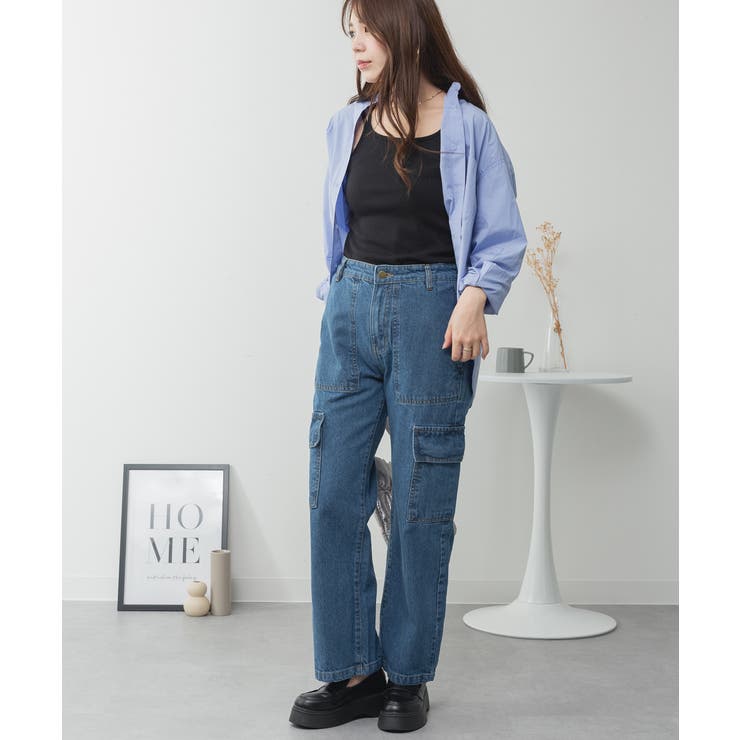 大きいサイズ レディース デニムカーゴパンツ | JungleJalopy | 詳細画像6 