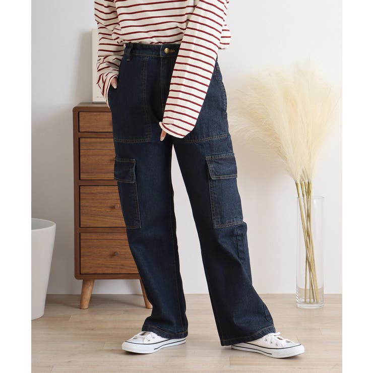 大きいサイズ レディース デニムカーゴパンツ | JungleJalopy | 詳細画像65 