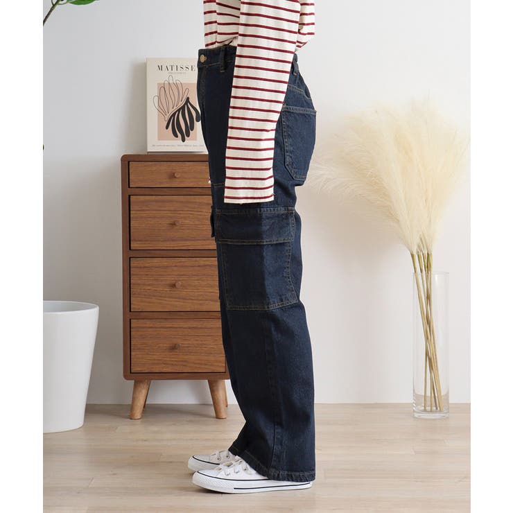 大きいサイズ レディース デニムカーゴパンツ | JungleJalopy | 詳細画像68 