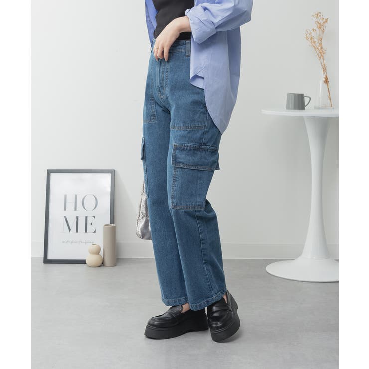 大きいサイズ レディース デニムカーゴパンツ | JungleJalopy | 詳細画像7 