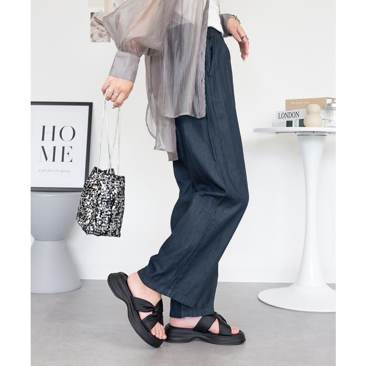 エアリーデニム ウエストゴムパンツ レディース 大きいサイズ | JungleJalopy | 詳細画像20 