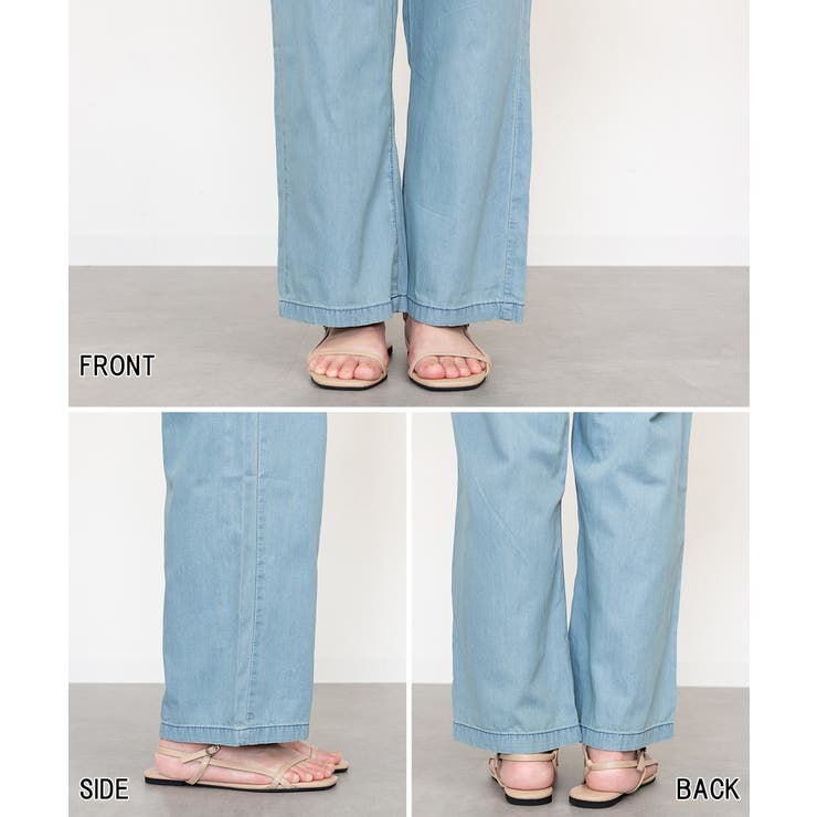 エアリーデニム ウエストゴムパンツ レディース 大きいサイズ | JungleJalopy | 詳細画像29 