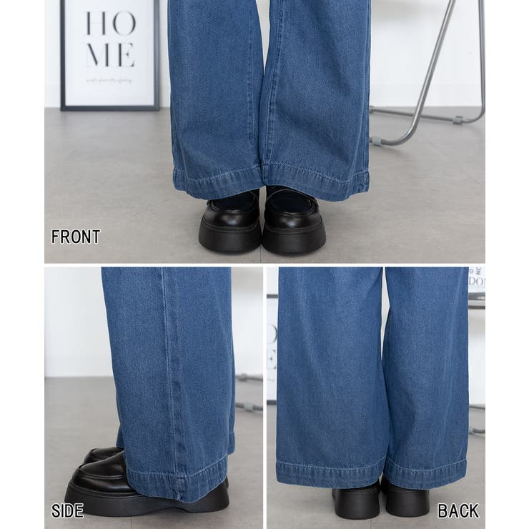 デニムオールゴムワイドパンツ デニムパンツ ボトムス | JungleJalopy | 詳細画像15 