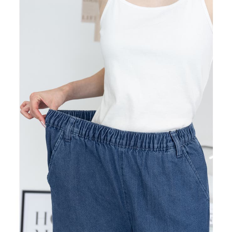 デニムオールゴムワイドパンツ デニムパンツ ボトムス | JungleJalopy | 詳細画像16 