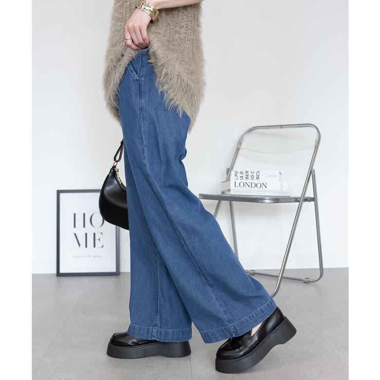 デニムオールゴムワイドパンツ デニムパンツ ボトムス | JungleJalopy | 詳細画像3 