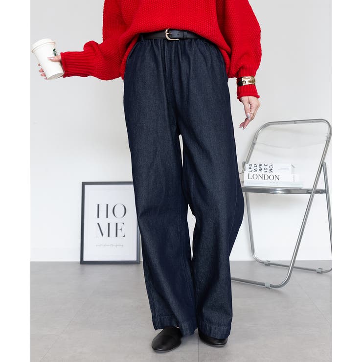 ONEW-NAVY | デニムオールゴムワイドパンツ デニムパンツ ボトムス | JungleJalopy