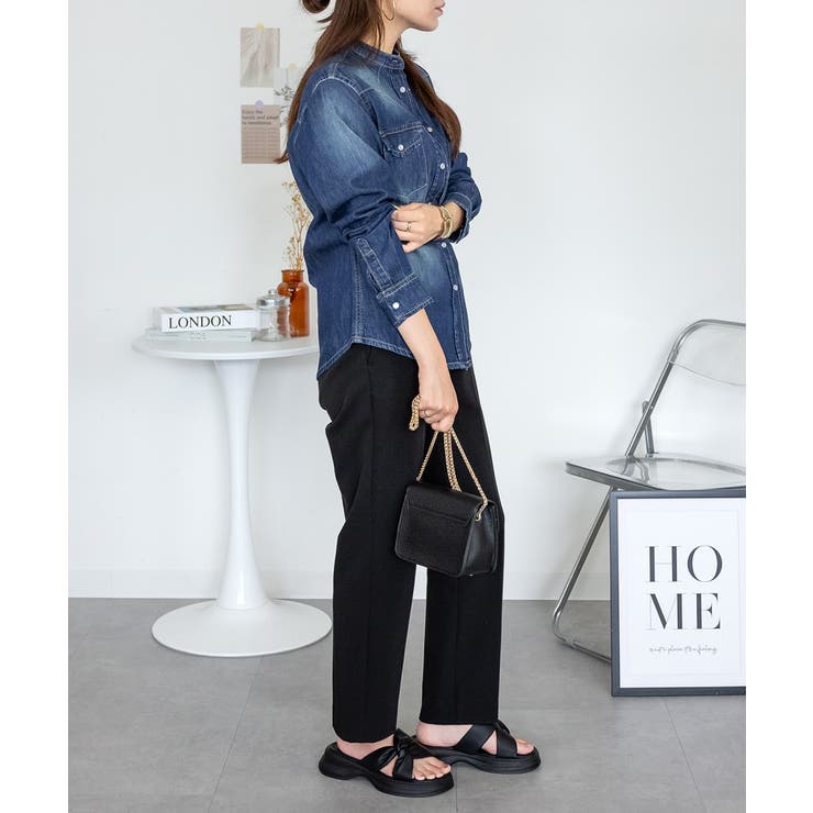 ノーカラーウエスタンデニムシャツ レディース 大きいサイズ レビュー特典あり | JungleJalopy | 詳細画像14 