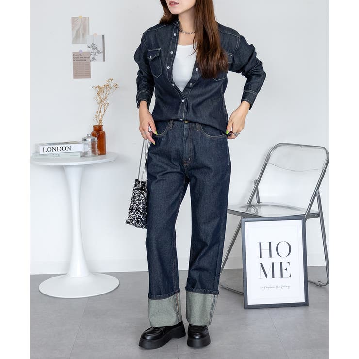 ノーカラーウエスタンデニムシャツ レディース 大きいサイズ レビュー特典あり | JungleJalopy | 詳細画像20 